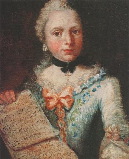Self Portrait as a Singer, Holding Sheet Music Angelica Kauffman, Oil on Canvas, 1753 Source-